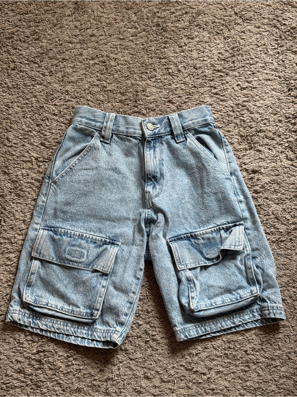 PacSun Light Blue Denim Cargo Shorts